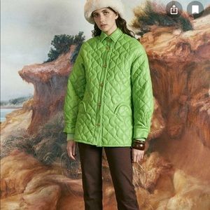 RQT Olive Green Quilted Snap Down Jacket S…